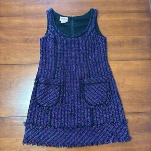 Phoebe Couture Purple and Black Tweed Kids Dress